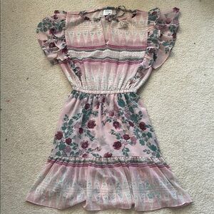 MISA Los Angeles Floral Ruffle Mini Dress